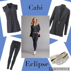 Cabi #3429 Astral Blouse size small. Blue star button up tank. Excellent used